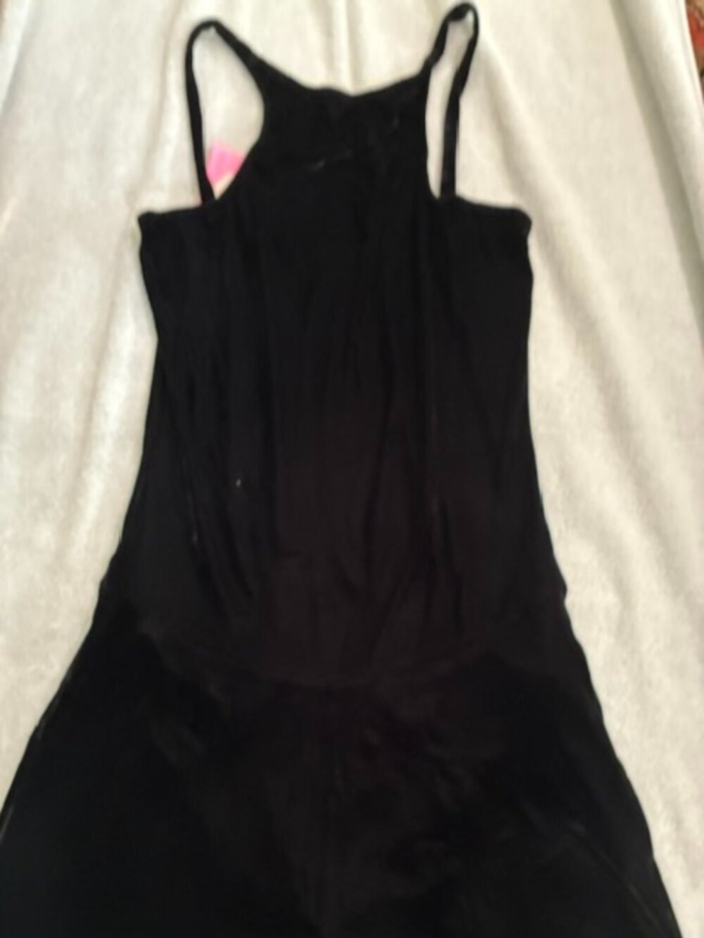 Velvet Skating Dress w/ Straps - Blk - Adult Large